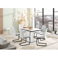 Hela Essgruppe »Ariana«, (Set, 7 tlg., 1 Tisch / 6 Stühle), ausziehbar 120 -160 cm, Bezug Struktur waterfree oder Webstoff, grau