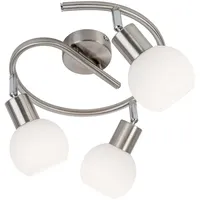 Nowa Deckenleuchte Wohnzimmerlampe Deckenlampe LED Spots beweglich Glas silber