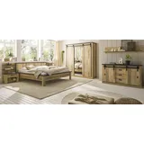 Schlafzimmer Set 8-teilig Used Wood hell und anthrazit Schlafzimmermöbel Stove