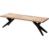 KADIMA DESIGN Esszimmerbank Akazie Massivholz Metall Loft-Style, | Gr.: 175 x 45 x 45 cm
