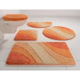 my home Badematte Josie, Badvorleger, Badezimmer Teppich, Höhe 20 mm, rutschhemmend beschichtet, fußbodenheizungsgeeignet, schnell trocknend, strapazierfähig, Polyester, rund, Badteppich, Badematten, rechteckig, rund & als 3-tlg. Set erhältlich orange rund | Ø 80 cm x 20 mm