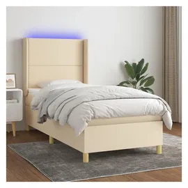 vidaXL Boxspringbett 140 x 200 cm Creme