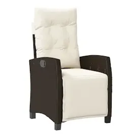 vidaXL Gartensessel mit Fußteil 2 Stk. Verstellbar Braun Poly Rattan