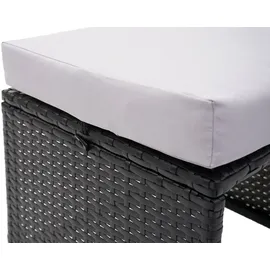 Mendler Hocker Poly-Rattan 2er-Set 0 x 0 x 0 cm Schwarz