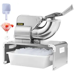VEVOR Eiszerkleinerungsmaschine Eisrasiermaschine Eisrasierer 300 kg/h, Edelstahl Eiszerkleinerungsrasierer 300 W, 575x310x480 mm Energieeinsparung Hersteller mit Kunststoffschale & 4 Klingen