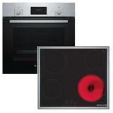 Bosch Elektro-Herd-Set Backofen mit Glaskeramik-Kochfeld autark 60 cm