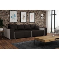 Fun Möbel Big-Sofa Big Sofa Couchgarnitur REGGIO Megasofa mit Schlaffunktion, 1 Teile, mit Schlaffunktion und Bettkästen, inkl. Rückenkissen und Zierkissen grau