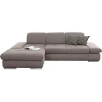 Set One by Musterring Ecksofa "SO4100 V", grau (steelgrau), B:284cm H:80cm T:190cm, SET ONE BY MUSTERRING, Sofas, Ecksofa, mit verstellbaren Kopfteilen, wahlweise mit Funktionen, Cord-Bezug