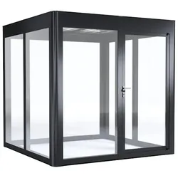 SunElements Design Gewächshaus SunGarden Energy mit Photovoltaikdach 2.2 anthrazit-metallic, Wände: 6mm Acrylglas klar, Dach: Doppelglasmodule 40 % Transparenz