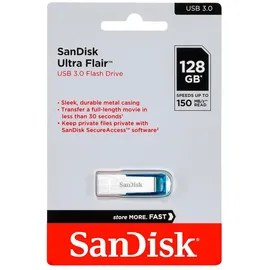 SanDisk Ultra Flair 128 GB silber/blau USB 3.0