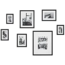 Bilderrahmen 7er Set ZINARE Stadtmotiv Schwarz