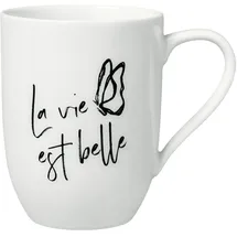 Villeroy & Boch Becher mit Henkel La vie est belle Statement Länge 11,5 x Breite 8 Höhe 10,4 cm