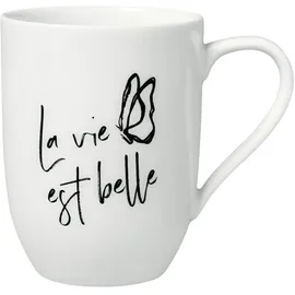 Villeroy & Boch Becher mit Henkel La vie est belle Statement Länge 11,5 x Breite 8 Höhe 10,4 cm