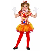 Fiestas GUiRCA Buntes Clown Kostüm Mädchen mit Petticoat Clown Kleid, Clown Halskrause - Alter 3-4 J.- Clown Kostüm Kinder Mädchen, Clownkostüm Kinder Karneval, Faschingskostüme Kinder Clown Fasching
