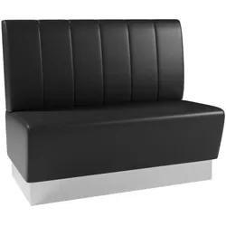 BIG Möbel GmbH Gastro Sitzbank Berlin | Edelstahl | gestreift | 120 cm breit | schwarz | Bistro Sitzbank | Dinerbank