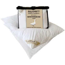 Meivita Ballonbett Kuschelzeit in 155x220 cm - mit 3700 Gramm Füllung aus 100% Federn - Weiß