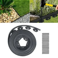 YARDIN Rasenkante Kunststoff Beeteinfassung Flexibel Beetumrandungen mit 30 Bodennoppen, 10m Beetbegrenzung Hohe Zähigkeit (Hellgrau)