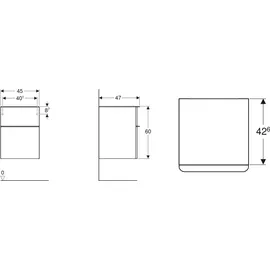 Geberit Smyle Square Seitenschrank mit 2 Schubladen, lava matt