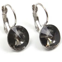 Paar Ohrhänger »zeitlos, chic, rund, bunt«, Made in Germany - mit Glasstein, 50577868-0 metallfarben-schwarz + schwarz