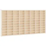Makastle Sammlervitrine mit Offene Fächer, Holzregal für Spielzeugautos Teeblätter usw, Wandregal für Wohnzimmer Büro, Braun 80x4,5x40,5 cm Sperrholz