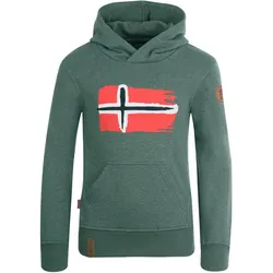 Kinder Hoodie Pullover Trondheim Khakigrün Gr. 128  - 8 Jahre