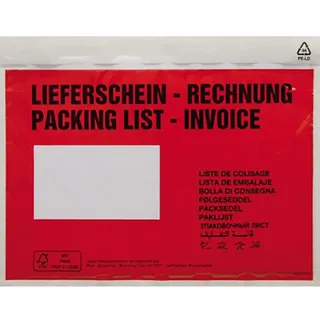Head Dokumententasche Lieferschein- Rechnung C5 mF sk rt 250 St./Pack.
