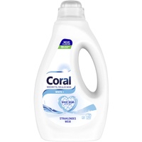 Coral Waschmittel White+ Flüssigwaschmittel für strahlendes Weiß mit Faser-Schutz-Serum 20 WL ,1 Stück(1er Pack)