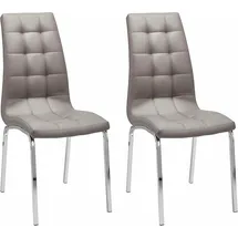 INOSIGN 4-Fußstuhl »Lila« (Set) 2 Stück) Bezug in Kunstleder, verchromtes Metallgestell braun