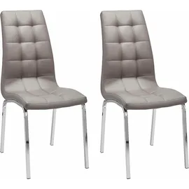 INOSIGN 4-Fußstuhl »Lila« (Set) 2 Stück) Bezug in Kunstleder, verchromtes Metallgestell braun