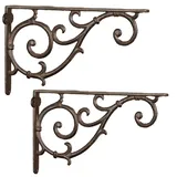 moritz Regalwinkel Wandwinkel Wandregal 17 cm x 27,5 cm Regalträger Regalhalter Wandträger aus Gusseisen braun