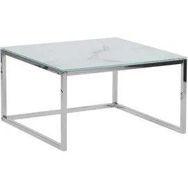 Beliani Brea Weiß/Silber Edelstahl 60 x 60 x 35 cm