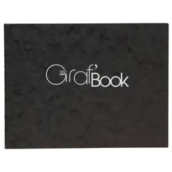 Clairefontaine 5x Graf'Book 360°, Skizzenbuch 15,2x21 cm, 100 Blatt 100g, offene Fadenheftung, Querformat - Schwarz 975804C