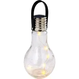 GLOBO Solarleuchte Edelstahl Glas Dämmerungssensor spritzwassergeschützt silber