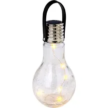 GLOBO Solarleuchte Edelstahl Glas Dämmerungssensor spritzwassergeschützt silber