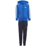 Adidas Unisex Kinder Essentials 3-Stripes Shiny Track Suit, Semi Lucid Blue/White, 7-8 Years