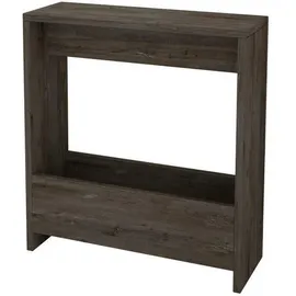 Decortie - Simpi Modern Beistelltisch Riga, Dunkelbraun, Holzwerkstoff, rechteckig, 20x60x55 cm, Stauraum, einfacher Aufbau, Wohnzimmer, Wohnzimmertische, Beistelltische