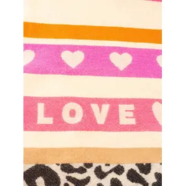 Zwillingsherz Dreieckstuch ZWILLINGSHERZ "Love Leo", Damen, beige, Obermaterial: 100% Polyester, Modetücher, kombiniert Leopardenmuster mit LOVE-Schriftzug, farbenfroh