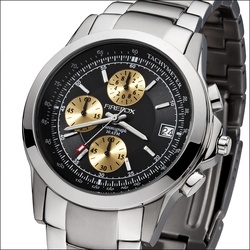 FIREFOX  - CHRONOGRAPH SHOOTER - schwarz gold / 47 MM