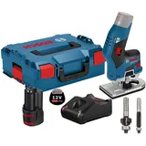 Bosch GKF 12V-8 12 V / 1x 2,0 Ah Akku + Ladegerät inkl. 2x Fräser in L-Boxx