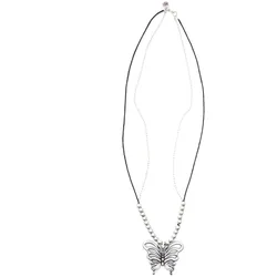 Lange Kette "Amelie", Damen, Gr. one size, Metall, schwarz, COLLEZIONE ALESSANDRO, Basic, Halsketten, Kette mit Anhänger