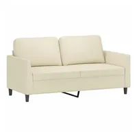 vidaXL 2-Sitzer-Sofa Creme 140 cm Kunstleder