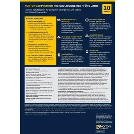 NortonLifeLock Norton 360 Premium 2026 10 Geräte 1 Jahr