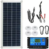 Tragbares, flexibles Solarpanel-Kit mit 300 W, 12/24 V, Schalter, USB-Ladeschnittstelle, Solarpanel mit Controller, wasserdichte Solarzellen für