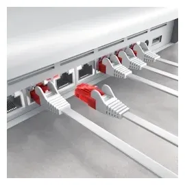 CSL Cat 6 Flachband LAN Kabel - mehrfach geschirmt - UTP Gigabit - 1000 Mbit/s - Patchkabel Flachkabel - Netzwerkkabel - 30m