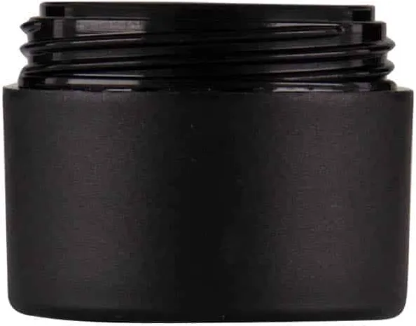 Bote de plástico 'Antonella' de 5 ml, PP, negro, boca: tapón de rosca