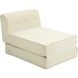 Bodensofa, Faltbare Gästematratze, Leicht, Cordbezug, 73x100x65 Cm, Cremeweiß