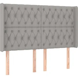 vidaXL Boxspringbett mit Matratze & LED Hellgrau 140x200 cm Stoff
