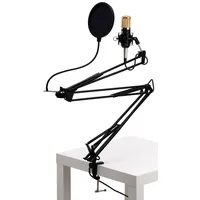 Pronomic CM-100BG Radioshow Bundle inkl. Popschutz schwarz & Mikrofonarm