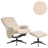 Beliani Fernsehsessel JAPET Bouclé 0 x 0 x 0 cm Beige mit verstellbarer Rückenlehne