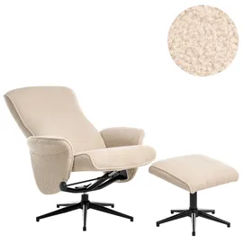 Beliani Fernsehsessel JAPET Bouclé 0 x 0 x 0 cm Beige mit verstellbarer Rückenlehne